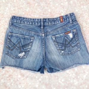 7 for all Mankind A Pocket denim studded shorts 27